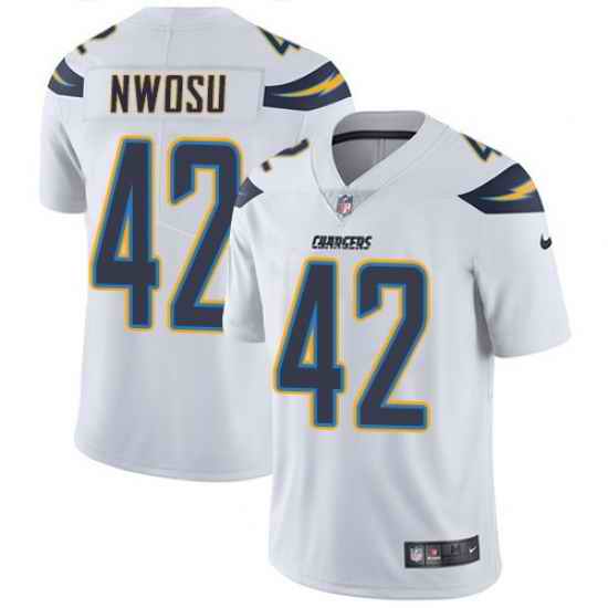 Nike Chargers #42 Uchenna Nwosu White Mens Stitched NFL Vapor Untouchable Limited Jersey